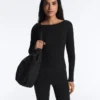 Rib Modal Blend Boat Neck T-Shirt Rib Modal Blend Boat Neck T-Shirt
