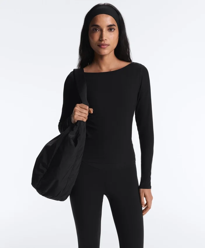 Rib Modal Blend Boat Neck T-Shirt Rib Modal Blend Boat Neck T-Shirt
