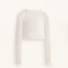 Rib Modal Blend Long Sleeve Crossover Tank Top Rib Modal Blend Long Sleeve Crossover Tank Top