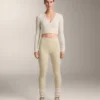Rib Modal Blend Long Sleeve Crossover Tank Top Rib Modal Blend Long Sleeve Crossover Tank Top