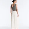 Rib Modal Blend Short Sleeve Tank Top with Curling Detail Rib Modal Blend Short Sleeve Tank Top with Curling Detail