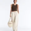 Rib T-Shirt with Wide Straps, Cotton and Modal Rib T-Shirt with Wide Straps, Cotton and Modal