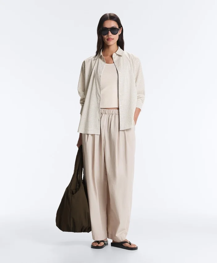 Rib T-Shirt with Wide Straps, Cotton and Modal Rib T-Shirt with Wide Straps, Cotton and Modal
