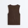 Rib T-Shirt with Wide Straps, Cotton and Modal Rib T-Shirt with Wide Straps, Cotton and Modal