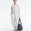 Round Neck Fleece Cotton Blend Marl Sweatshirt Round Neck Fleece Cotton Blend Marl Sweatshirt