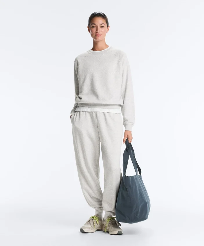 Round Neck Fleece Cotton Blend Marl Sweatshirt Round Neck Fleece Cotton Blend Marl Sweatshirt