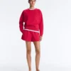 Round Neck Sweatshirt with Piqué Cotton Round Neck Sweatshirt with Piqué Cotton