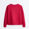 Round Neck Sweatshirt with Piqué Cotton Round Neck Sweatshirt with Piqué Cotton