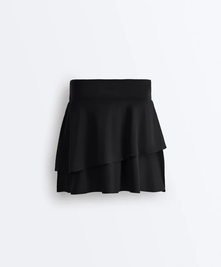 Ruffled High Rise Compressive Mini Skirt Ruffled High Rise Compressive Mini Skirt