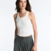 Seamless Sleeveless Smocked T-Shirt Seamless Sleeveless Smocked T-Shirt