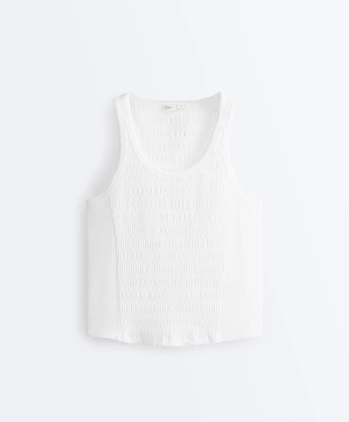 Seamless Sleeveless Smocked T-Shirt Seamless Sleeveless Smocked T-Shirt