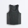 Seamless Sleeveless Smocked T-Shirt Seamless Sleeveless Smocked T-Shirt
