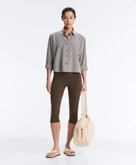 Short Gingham Lyocell Blend Shirt