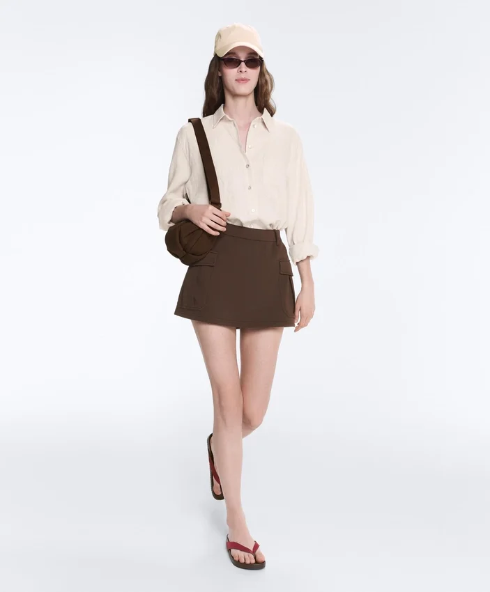 Short Piqué Skirt with Cotton Pockets Short Piqué Skirt with Cotton Pockets