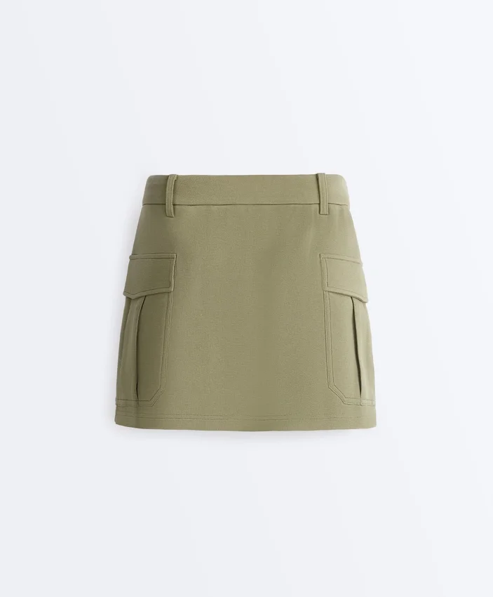 Short Piqué Skirt with Cotton Pockets Short Piqué Skirt with Cotton Pockets