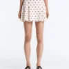 Short Piqué Skirt with Cotton Polka Dots Short Piqué Skirt with Cotton Polka Dots