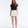 Short Piqué Skirt with Cotton Polka Dots Short Piqué Skirt with Cotton Polka Dots