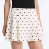 Short Piqué Skirt with Cotton Polka Dots Short Piqué Skirt with Cotton Polka Dots