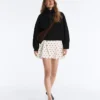 Short Piqué Skirt with Cotton Polka Dots Short Piqué Skirt with Cotton Polka Dots