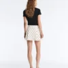 Short Piqué Skirt with Cotton Polka Dots Short Piqué Skirt with Cotton Polka Dots