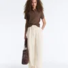 Short Sleeve Openwork Knit Polo Shirt