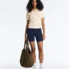 Short Sleeve Openwork Knit Polo Shirt