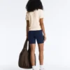 Short Sleeve Openwork Knit Polo Shirt