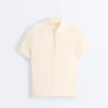 Short Sleeve Openwork Knit Polo Shirt