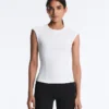 Short-Sleeved Rib Top with Cotton and Modal Short-Sleeved Rib Top with Cotton and Modal