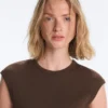 Short-Sleeved Rib Top with Cotton and Modal Short-Sleeved Rib Top with Cotton and Modal