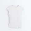 Short-Sleeved Rib Top with Cotton and Modal Short-Sleeved Rib Top with Cotton and Modal