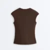 Short-Sleeved Rib Top with Cotton and Modal Short-Sleeved Rib Top with Cotton and Modal
