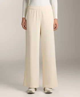 Side Rib Straight-Leg Trousers with Soft-Touch Modal