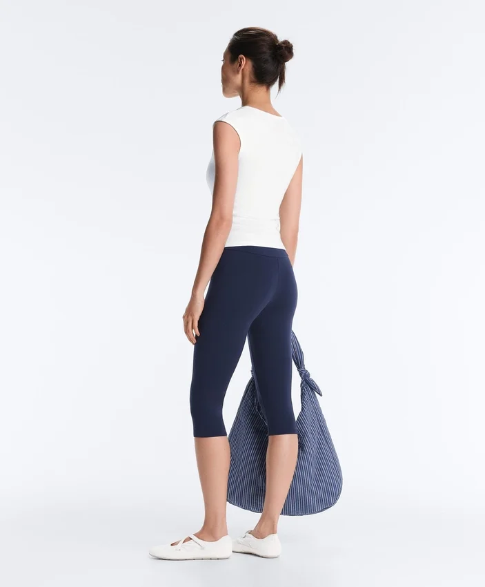 Sleeveless Rib T-Shirt with Cotton and Modal Buttons Sleeveless Rib T-Shirt with Cotton and Modal Buttons