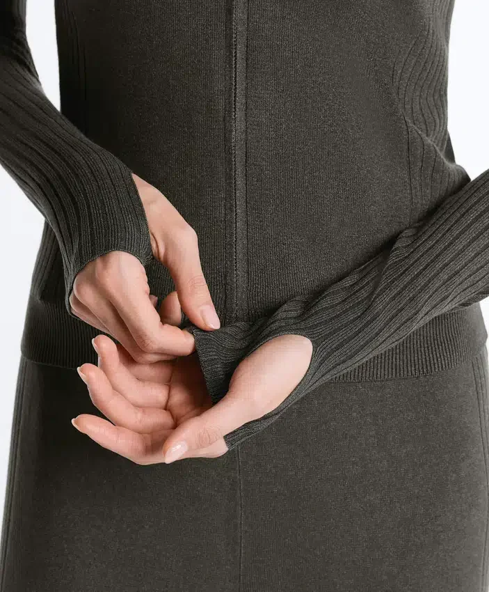 Slim Fit Knit Jacket with Hood Slim Fit Knit Jacket with Hood