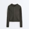 Slim Fit Knit Jacket with Hood Slim Fit Knit Jacket with Hood