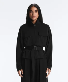 Soft-Touch Belted Jacket with Modal