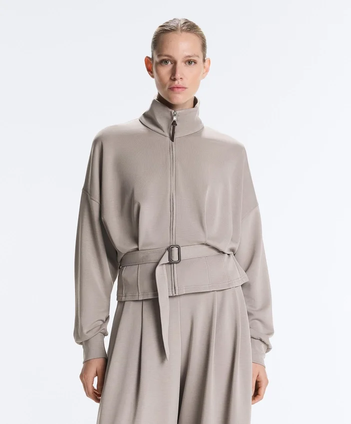 Soft-Touch Corset Belt Jacket with Modal Soft-Touch Corset Belt Jacket with Modal
