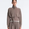Soft-Touch Corset Belt Jacket with Modal