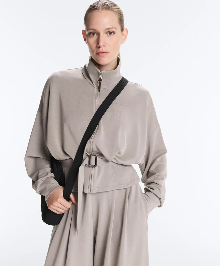 Soft-Touch Corset Belt Jacket with Modal Soft-Touch Corset Belt Jacket with Modal