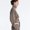 Soft-Touch Corset Belt Jacket with Modal