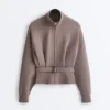 Soft-Touch Corset Belt Jacket with Modal