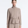 Soft-Touch Modal Jacket with Adjustable Waist and High Collar Soft-Touch Modal Jacket with Adjustable Waist and High Collar