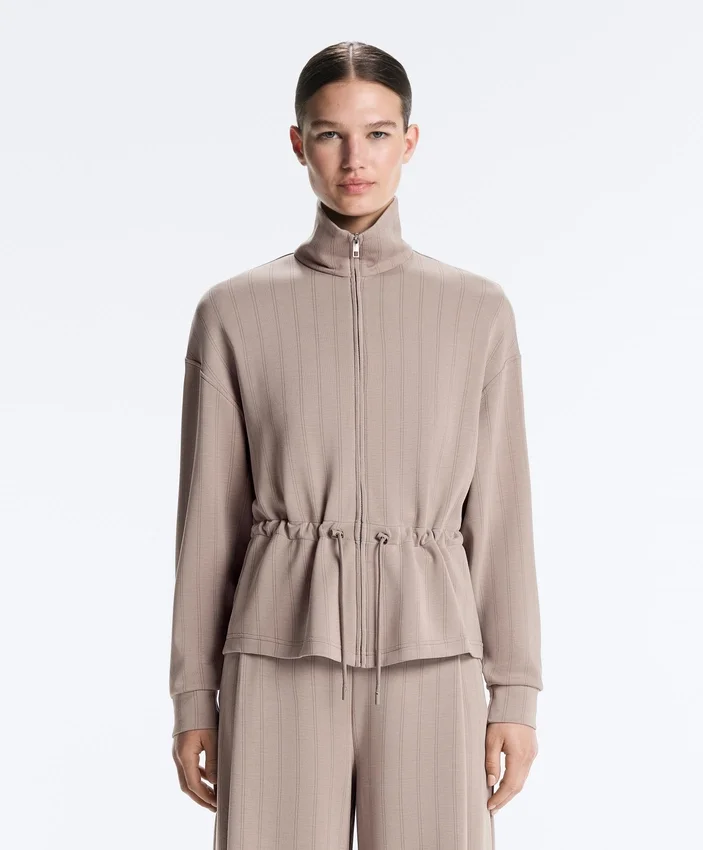 Soft-Touch Modal Jacket with Adjustable Waist and High Collar Soft-Touch Modal Jacket with Adjustable Waist and High Collar
