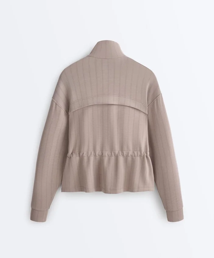 Soft-Touch Modal Jacket with Adjustable Waist and High Collar Soft-Touch Modal Jacket with Adjustable Waist and High Collar