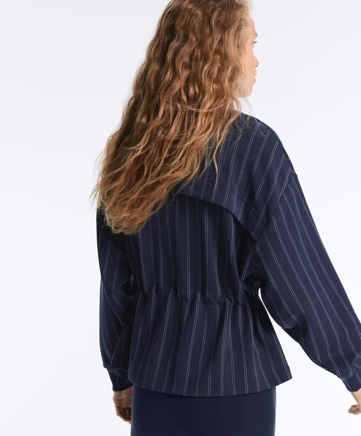Soft-Touch Modal Jacket with Adjustable Waist and High Collar Soft-Touch Modal Jacket with Adjustable Waist and High Collar