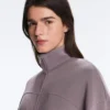 Soft-Touch Modal Jacket with Adjustable Waist and High Collar Soft-Touch Modal Jacket with Adjustable Waist and High Collar