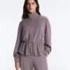 Soft-Touch Modal Jacket with Adjustable Waist and High Collar Soft-Touch Modal Jacket with Adjustable Waist and High Collar