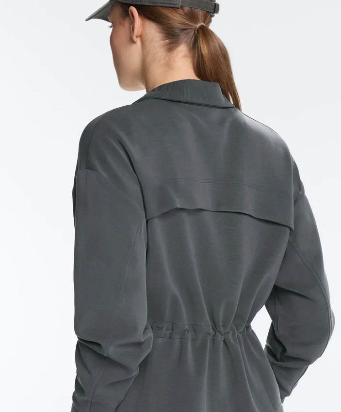 Soft-Touch Modal Jacket with Adjustable Waist and High Collar Soft-Touch Modal Jacket with Adjustable Waist and High Collar