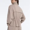 Soft-Touch Modal Jacket with Adjustable Waist and High Collar Soft-Touch Modal Jacket with Adjustable Waist and High Collar